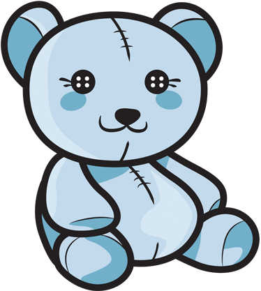 A Lovely Blue Teddy Bear To Bring Softness - Teddy Bear Outline (374x417)