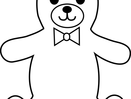 Amazing Outline Of A Teddy Bear Free Download Clip - Teddy Bear Outline Drawing (437x329)