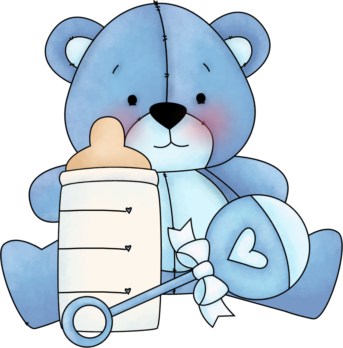 Clip Art - Blue Teddy Bear Clip Art (1175x1193)