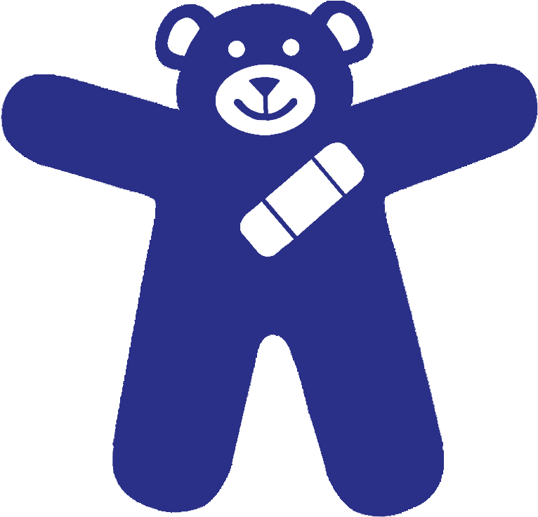 The Symbol A Blue Teddy Bear With A Bandage Over Its - Teddy Bear (802x773)