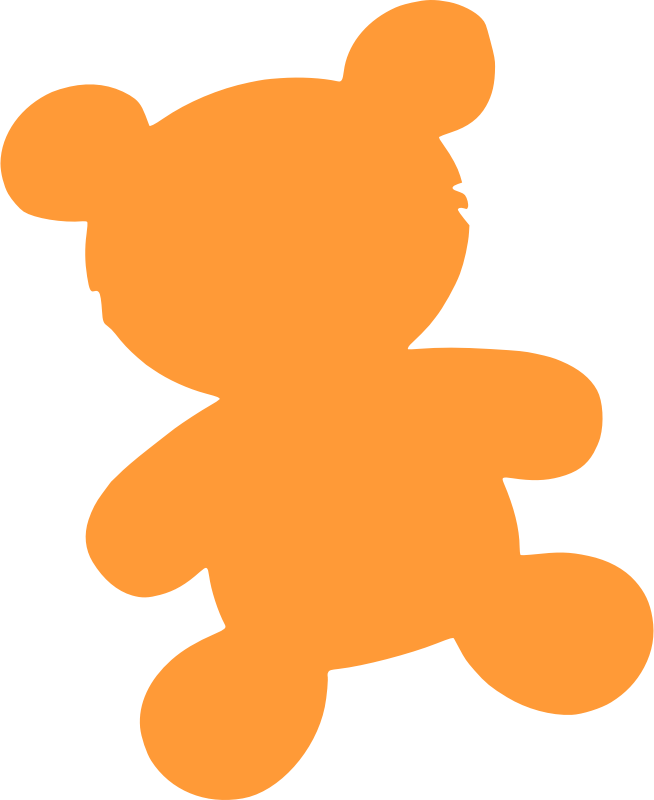 Free Bear Toy Silhouette - Orange Teddy Bear Clipart (735x900)