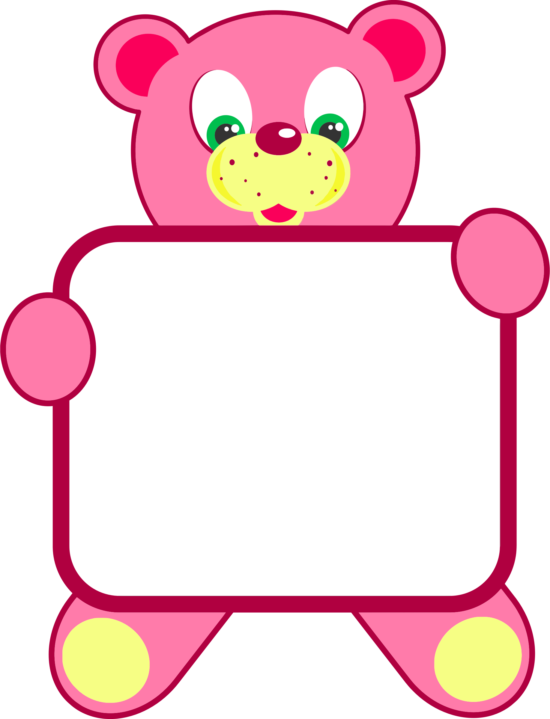 Teddy Bear Sign - Teddy Bear Pink Png (1834x2400)