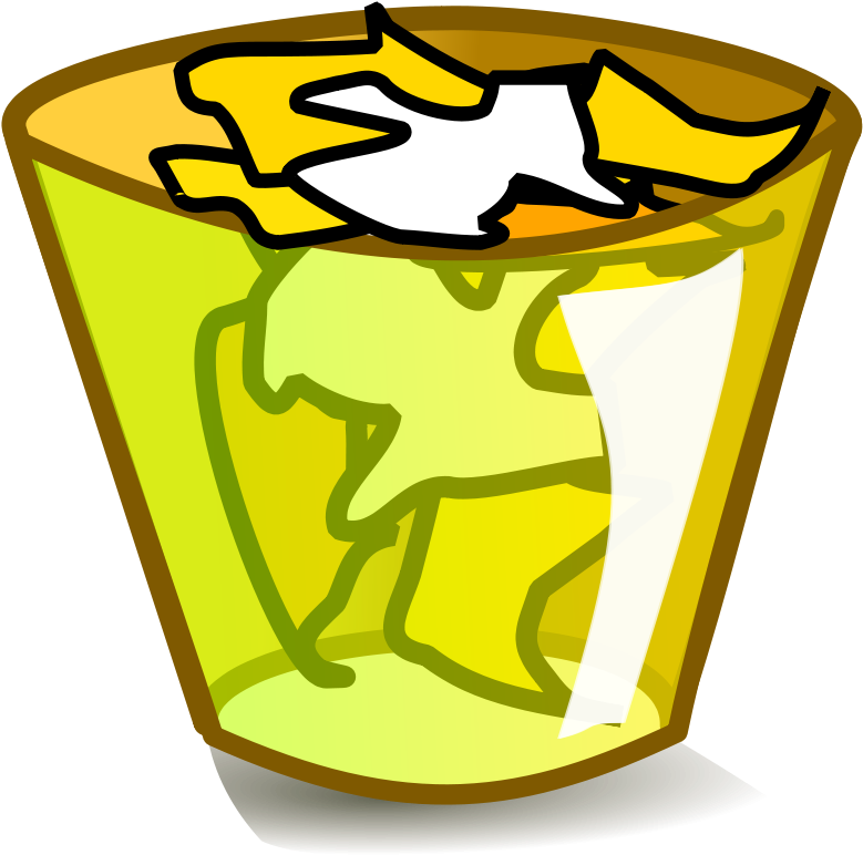 Trash Can Clip Art At Clker - Bathroom Trash Can Clipart (1909x1920)