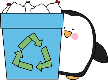 Penguin Classroom Recycler - Cute Recycle Clip Art (640x480)