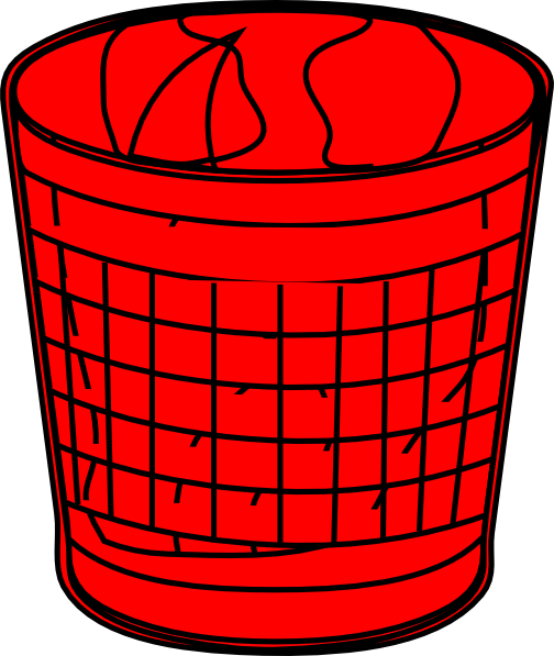 Red Trash Bin Clip Art - Trash Can Clip Art (504x597)