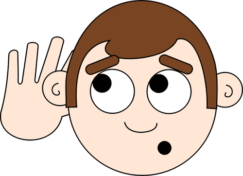 310 Trash Can Clipart Free - Cartoon Listening (500x362)