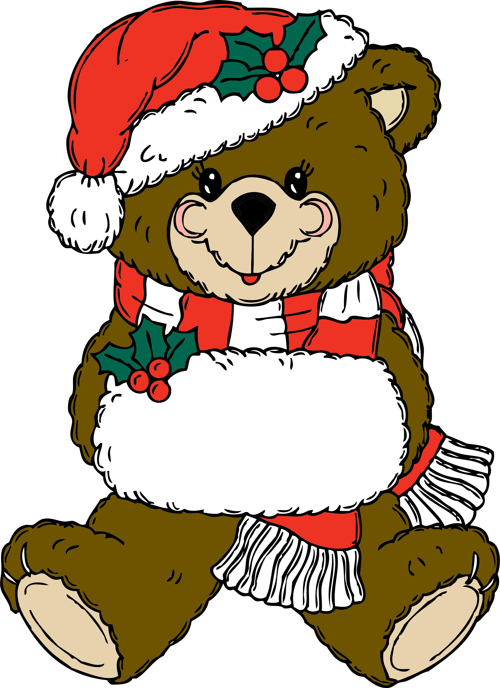 Christmas Bear By @johnny Automatic, A Christmas Themed - Christmas Bear Clipart (1746x2400)