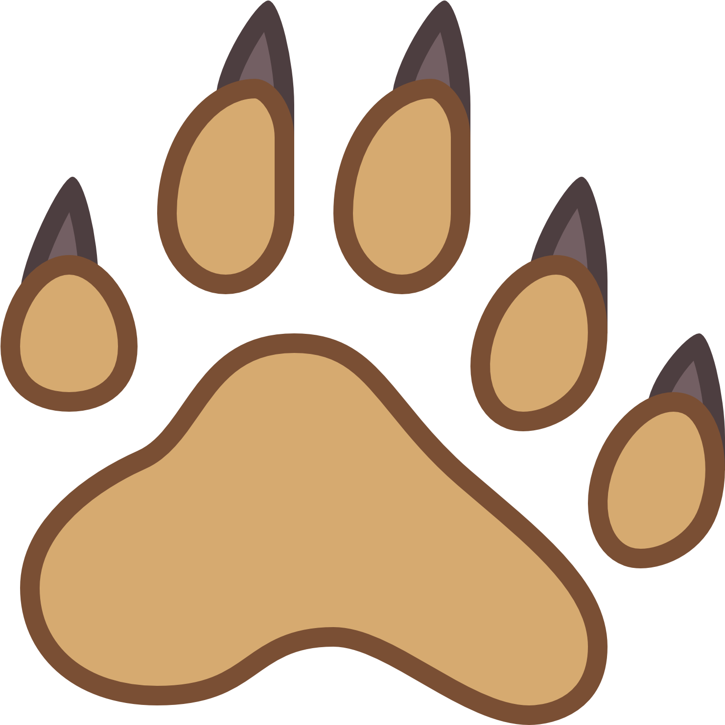 Paw Bear Computer Icons Footprint Clip Art - Paw Bear Computer Icons Footprint Clip Art (1600x1600)