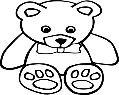 Coloring Trend Thumbnail Size Teddy Bear Clip Art Outline - Teddy Bear Coloring Pages (400x322)