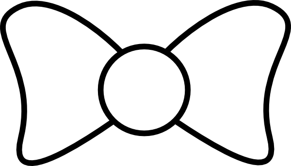 Bow Outline Bold Clip Art At Clker - Black And White Bow Tie Template (600x343)
