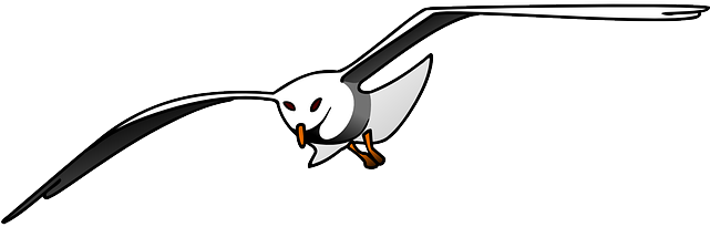 Flaps Bird, Seagull, Flying, Wings, Flight, Flap, Fly, - Seagull Clipart (640x320)