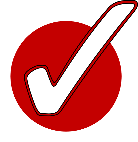 Red Check Clip Art At Clker - Red Check Clipart (576x595)