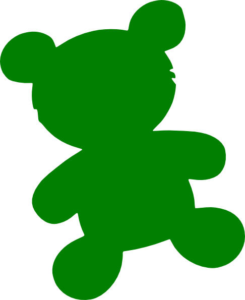 Green Clip Art At Clker - Green Teddy Bear Clip Art (486x595)