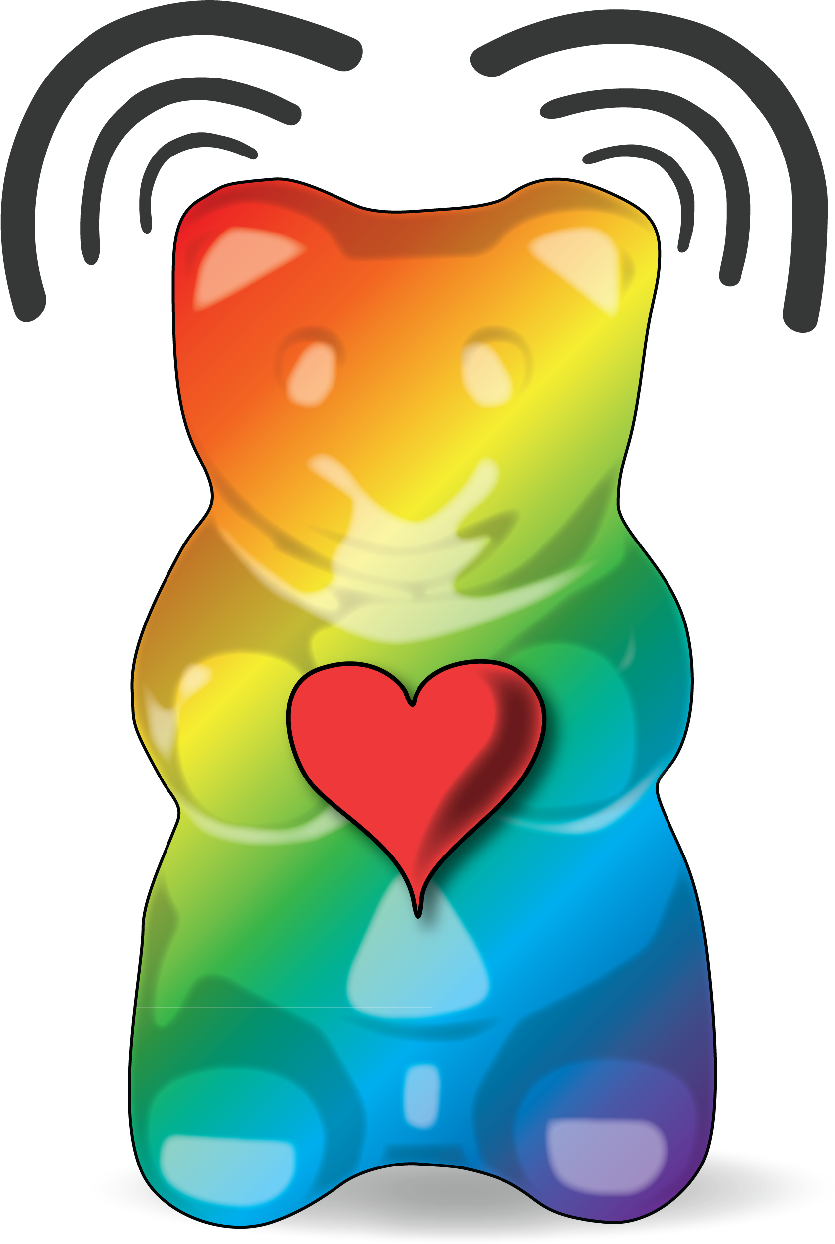 Colorful Gummy Bear Png Image - Heart (1785x2526)