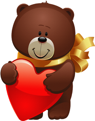 Girl Teddy Bear Clip Art - Гифки С Сердечками (400x400)