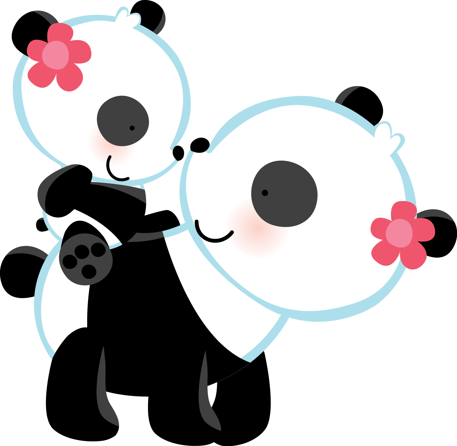 Panda Bear Love Wall Art Mural Decal For Baby Girl - Panda Wedding Invitations (1578x1539)