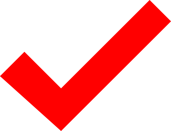 Red Check Mark Clip Art At Clker - Tick Mark Symbol Red (600x461)