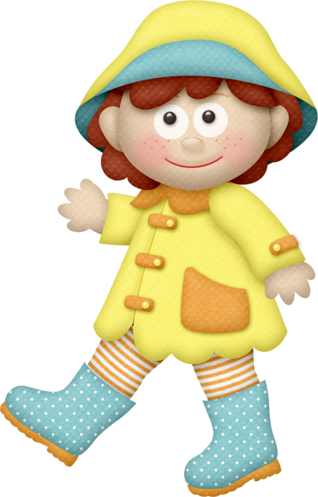 Red Haired Girl In Rain - Clip Art (656x1024)
