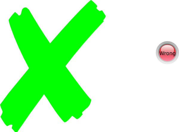 X Mark Green Clip Art - Green X Mark (600x444)