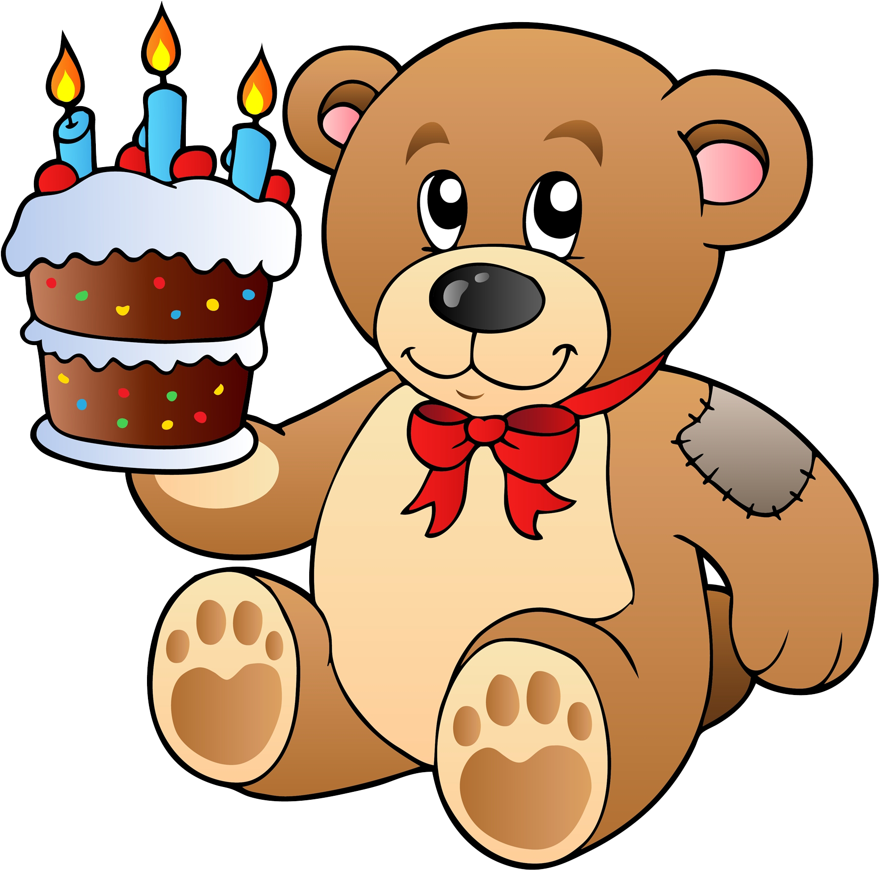 Birthday Cake Teddy Bear Clip Art - Birthday Cake Teddy Bear Clip Art (1860x1878)
