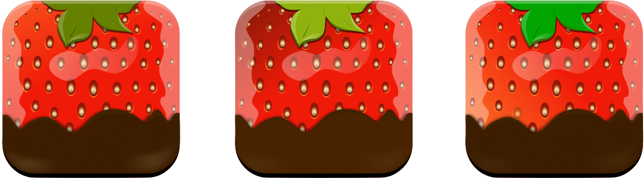 3er Strawberry Icon With Chocolate - Icon (2400x2400)
