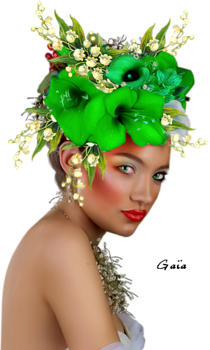 Tube 1er Mai - Femme Avec Les Muguets (300x500)