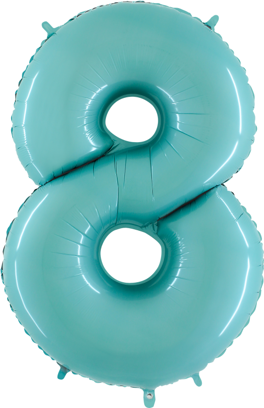 Numero 8 Rosa Claro Y Celeste - Baby Pink Foil Balloon Numbers (800x800)