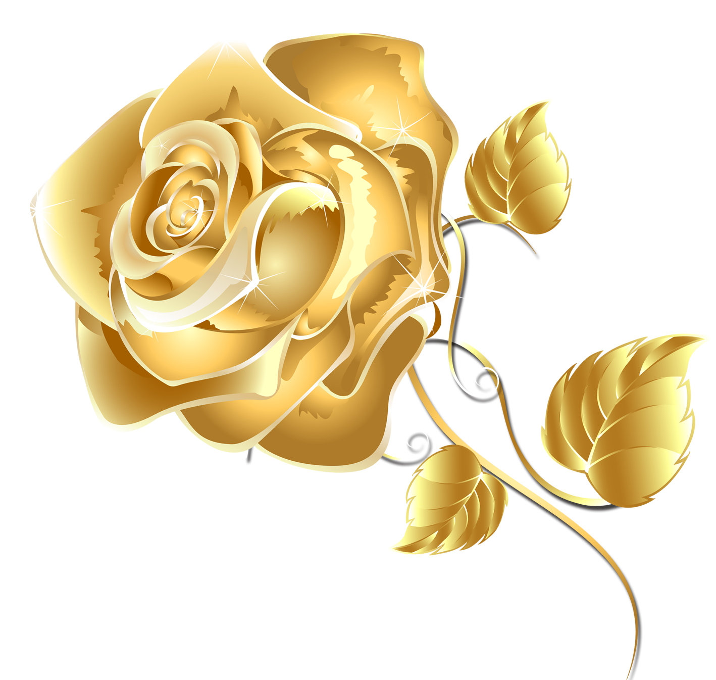 Flower Fashion Free Games Online Rose Android Application - Gold Flowers (1417x1417)