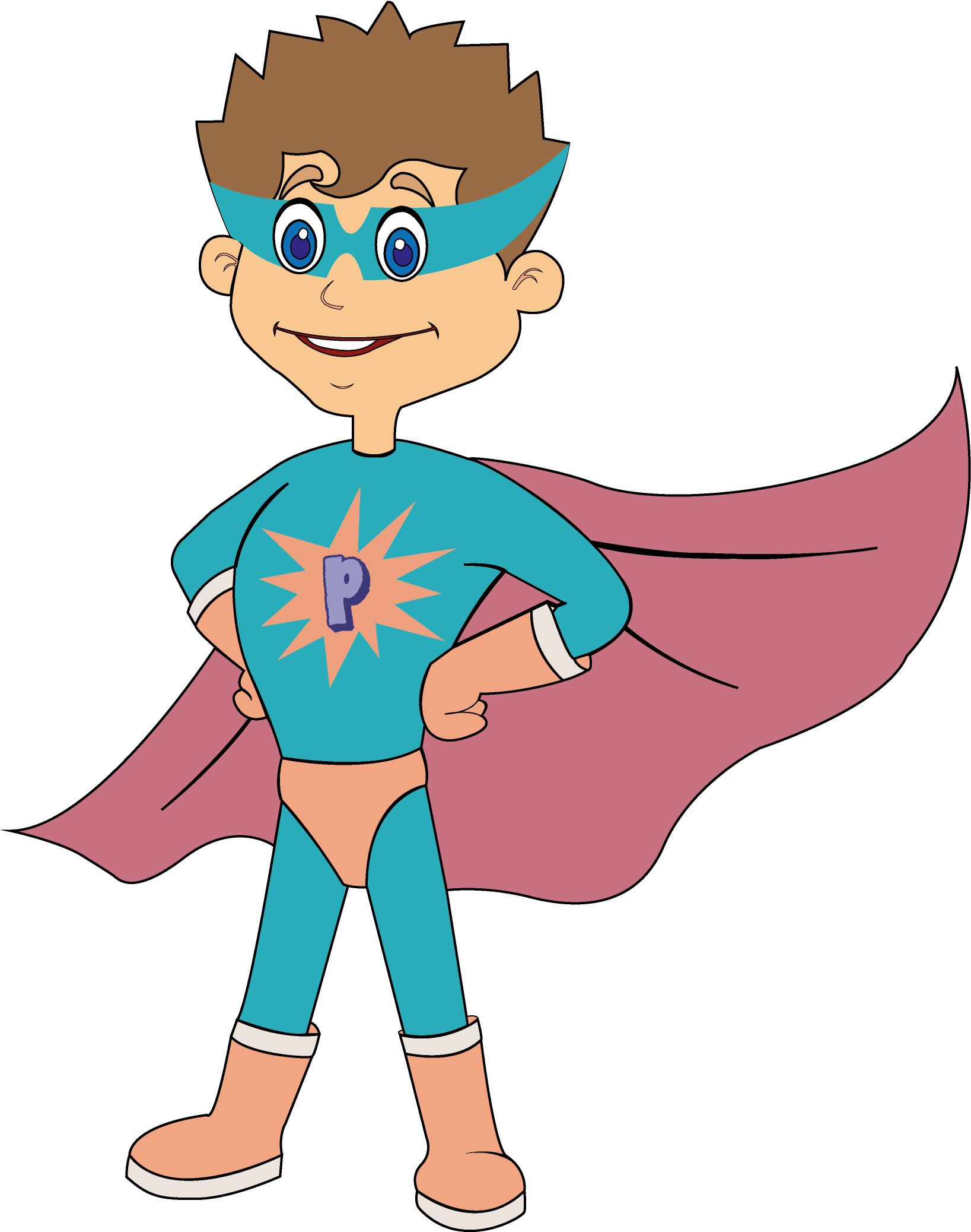 Powerplay Party Bus Male Superhero Character ' - Vector Graphics (3368x2380)