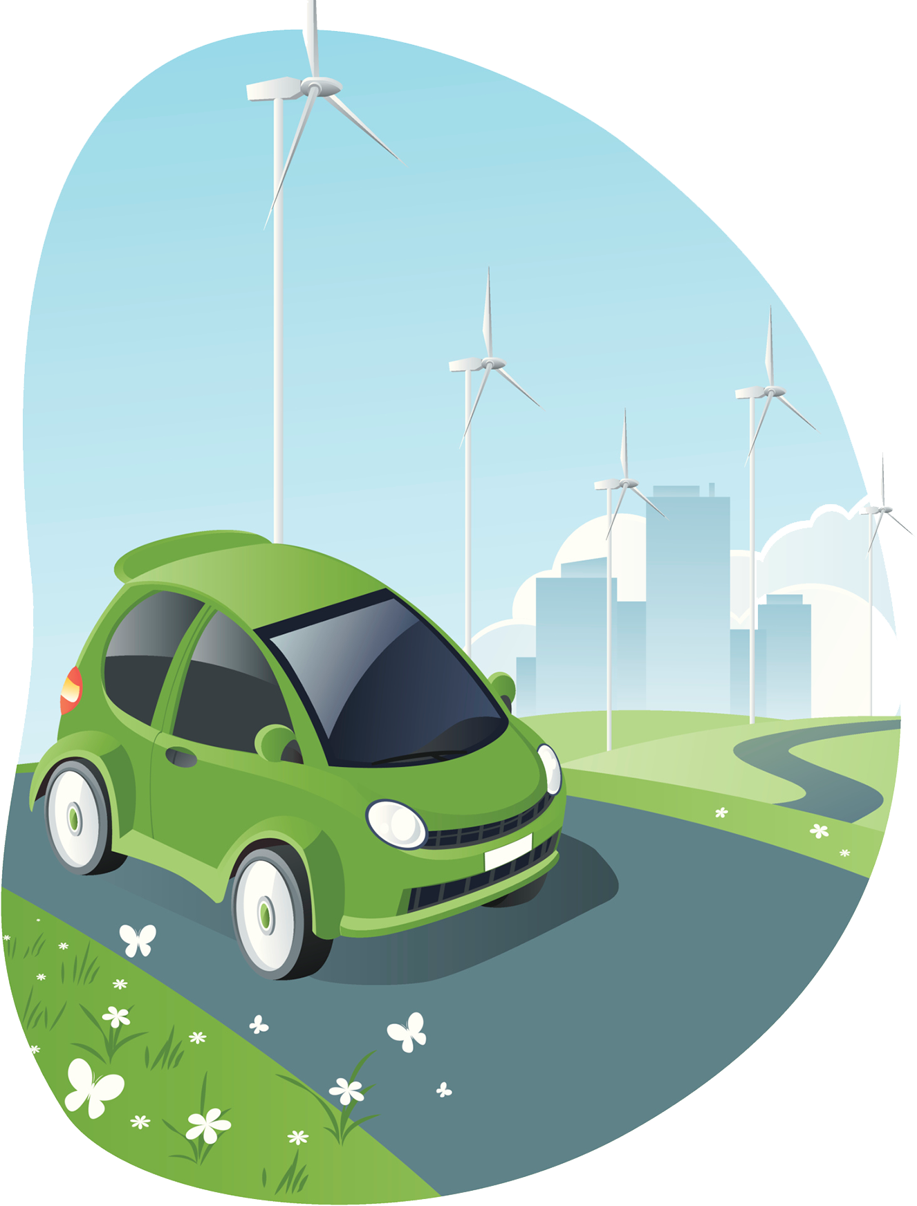 Electric Car Drawing Illustration - Electric Car (1326x1744)