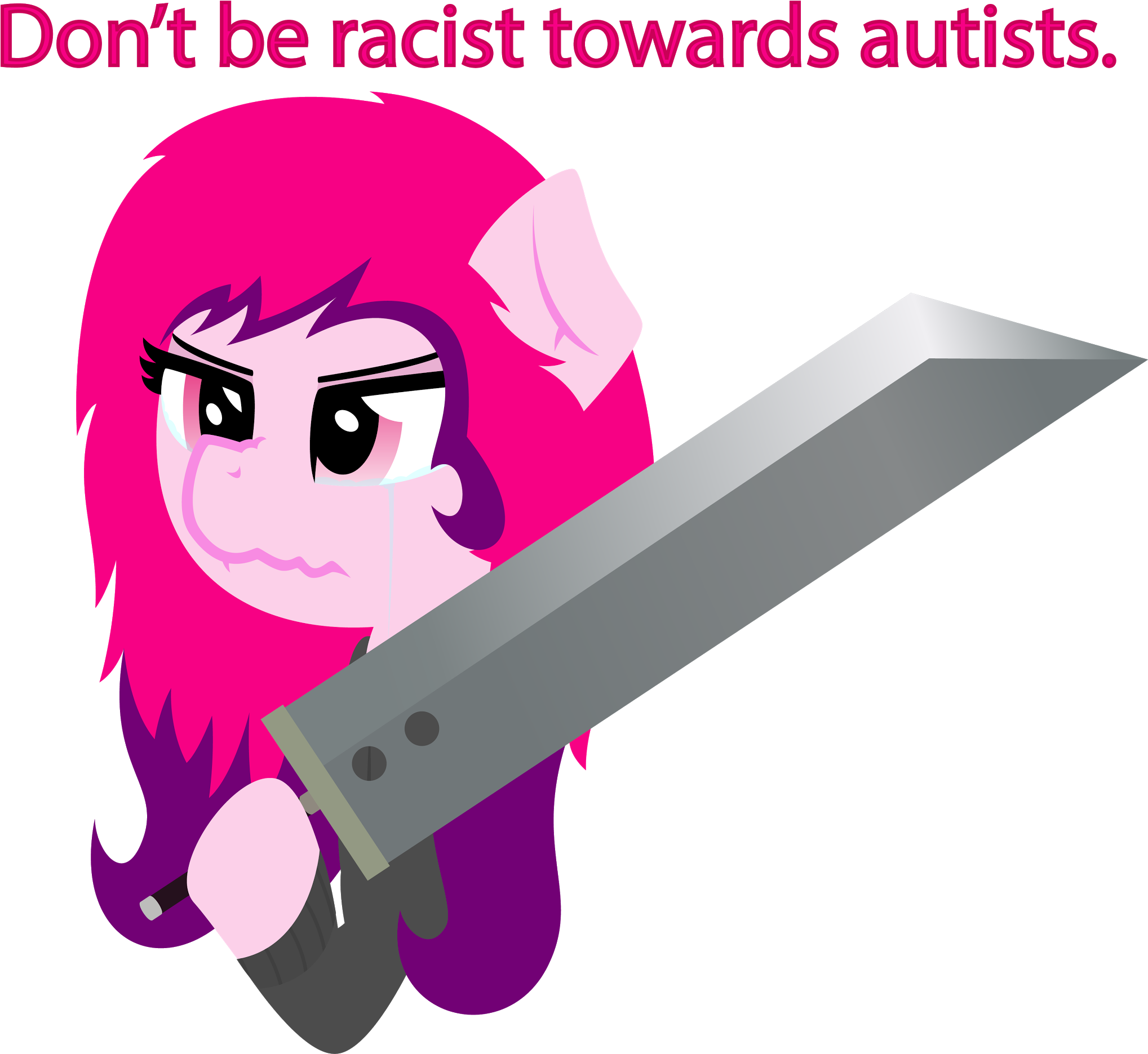 Autist, Buster Sword, Clothes, Final Fantasy, Hoodie, - Racism (2048x1890)