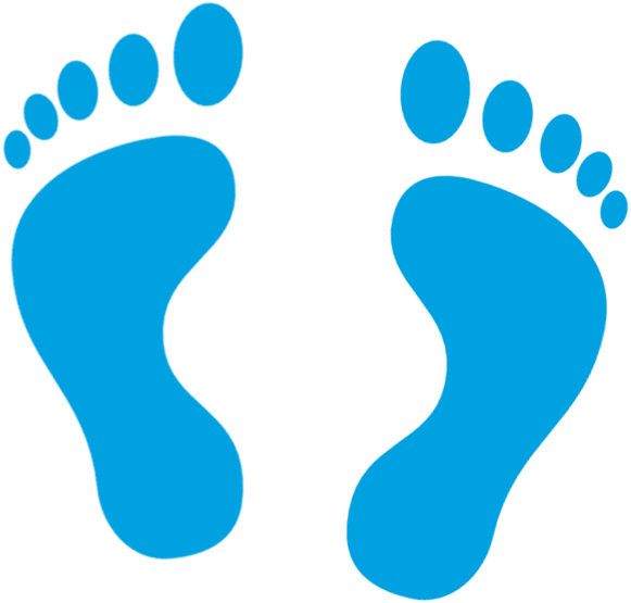 Feet Icon Blue - Blue Feet Icon (581x555)