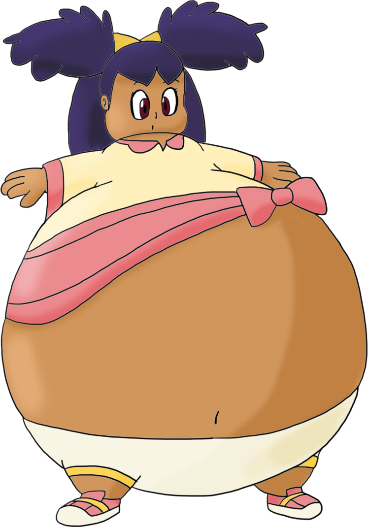 Iris Bloated By Juacoproductionsarts - Pokemon Iris Big Belly (747x1070)