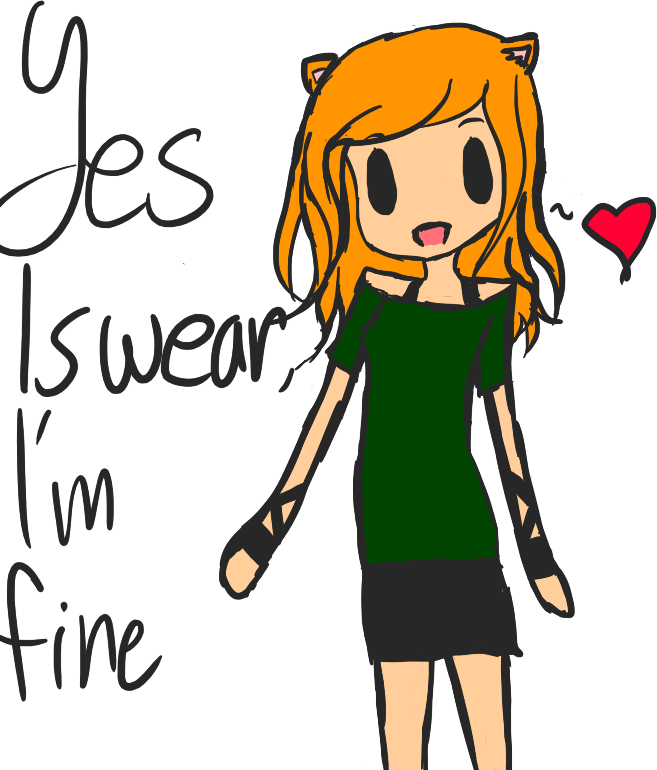 Yes I Swear I'm Fine By Xxnobu-kunxx - Cartoon (657x770)