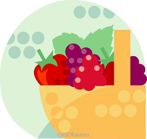 Basket Of Fruit Royalty Free Vector Clip Art Illustration - Rutgers New Jersey Medical School (480x455)