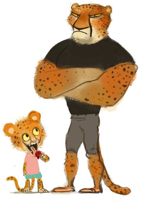 Lion Cheetah Leopard Cartoon Illustration - Portable Network Graphics (492x750)