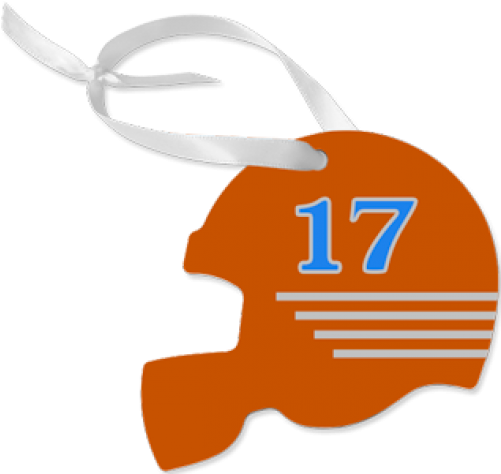 4436-football Helmet Ornament 2 Sided W/white Ribbon - Motorcycle Helmet (501x474)