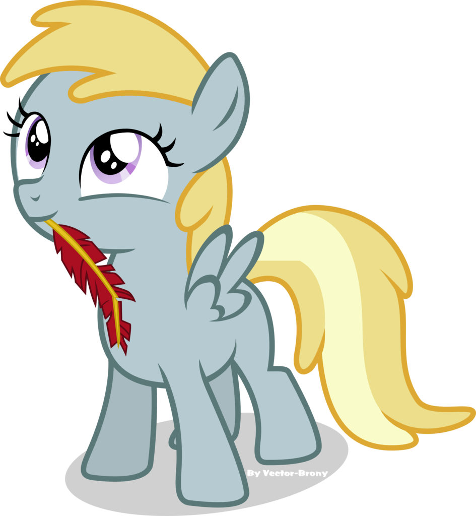 Vector-brony, Chirpy Hooves, Cute, Mouth Hold, Quill, - Gambar Unicorn Kartun Lucu (945x1024)