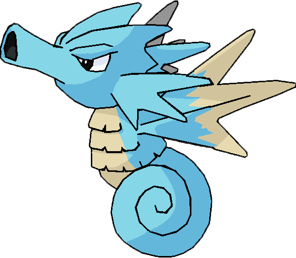 Pixel Clipart Seadra - Single Water Type Pokemon (600x524)