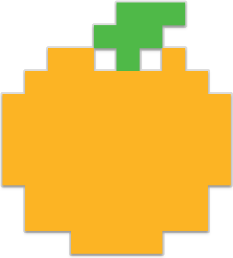 Pixel Clipart Pacman - Pac Man Orange Fruit (650x650)