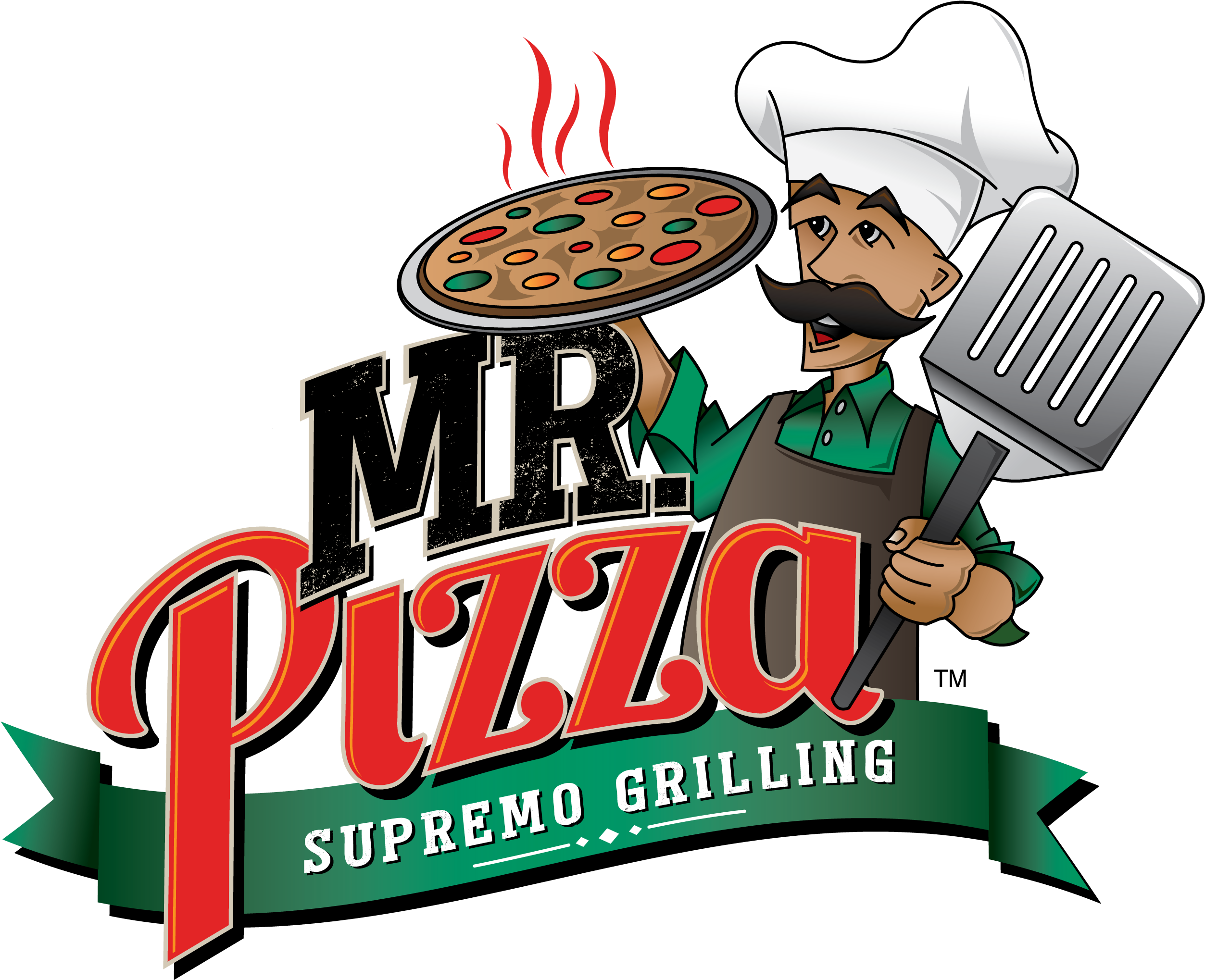 Pizza Logo With Tag - Mr. Bar B Q Cordierite Grill Stone Tiles (2531x2067)