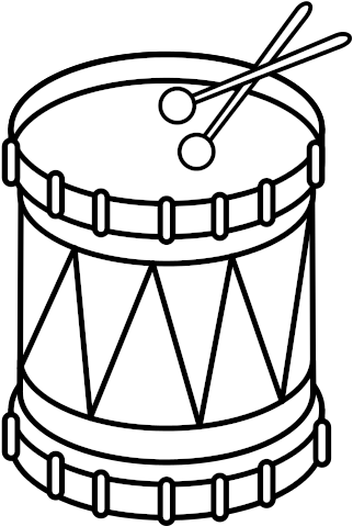 Drum With Stick Music Instrument - Line Art (550x550)