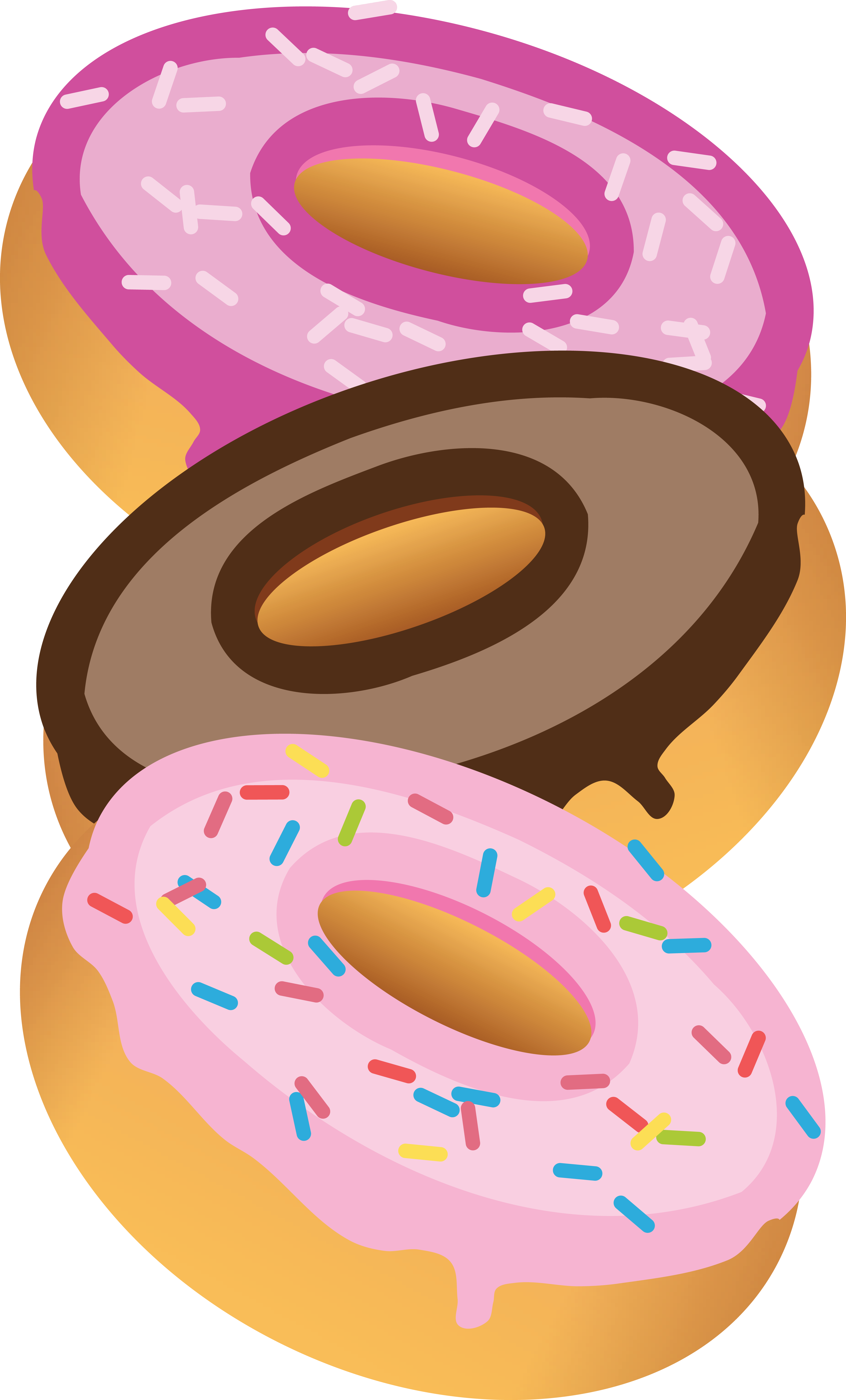 Free Clipart Of A Trio Of Donuts - Transparent Donit Clipart (4000x6619)