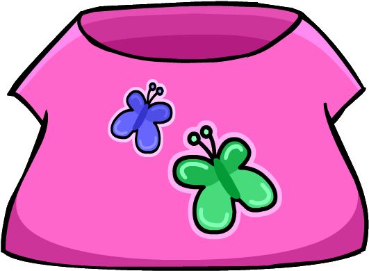 Butterfly T-shirt Clothing Icon Id 203 - Club Penguin Pink Shirt (562x422)