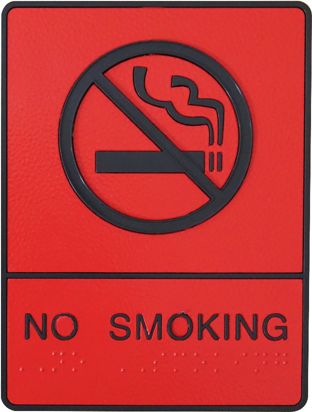 No Smoking Braille Sign - No Smoking Oxygen In Use (747x931)