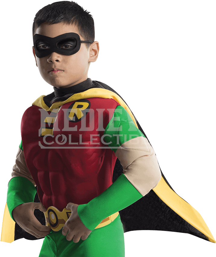 Boys Deluxe Teen Titans Robin Muscle Costume - Disfraces Para Niños De 8 Años (850x850)