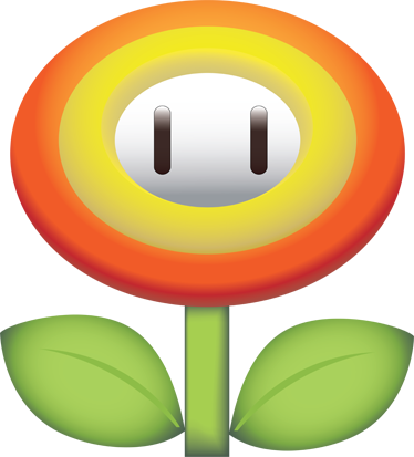 Pegatina Flor Ovalada Supermario - Flor De Mario Bros (374x413)
