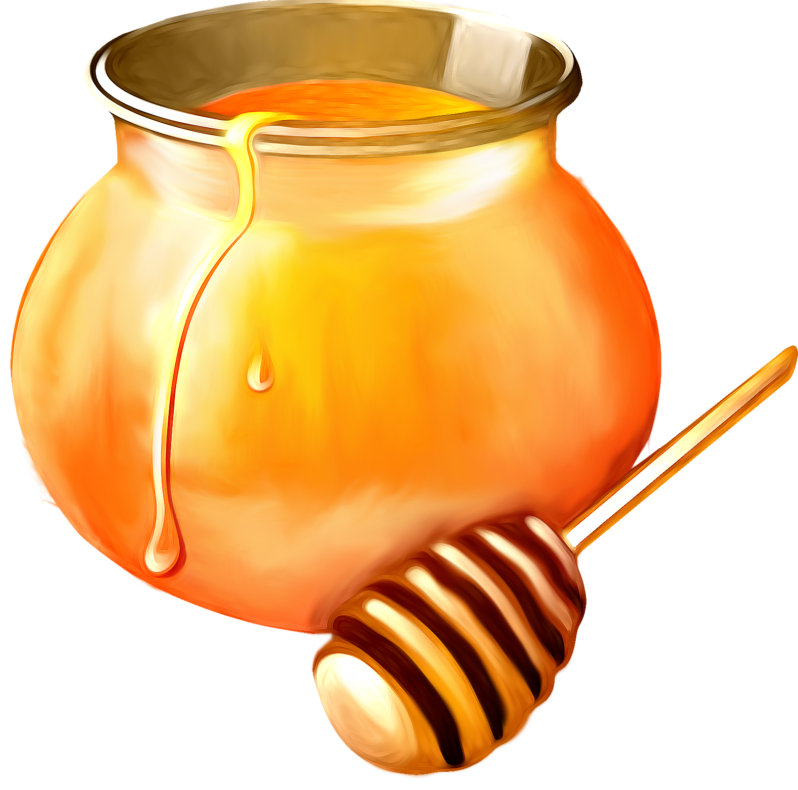 Bee Honey Jar Clip Art - Portable Network Graphics (1580x1564)