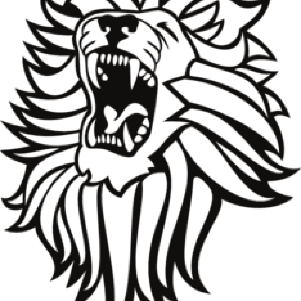 Roaring Lion Image - Lion Roaring Black And White Clipart (1024x1024)