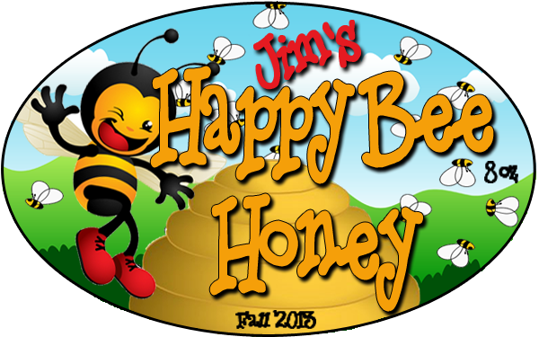 Honey Jar Labels By Happy Bee Honey - Bumble Bee Greeting Card (600x375)